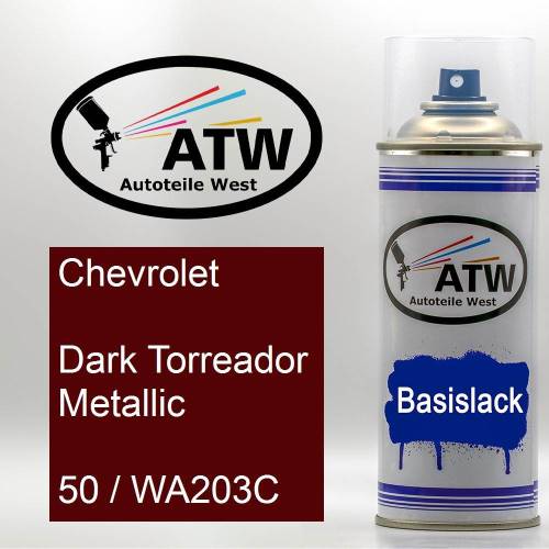 Chevrolet, Dark Torreador Metallic, 50 / WA203C: 400ml Sprühdose, von ATW Autoteile West.